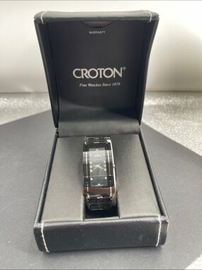 Croton Diamond Dial Tungsten Ceramic Watch